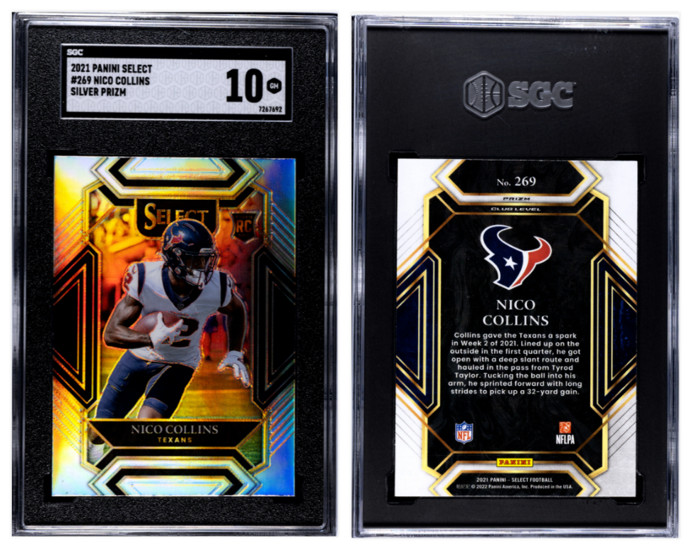 2021 Panini Select #269 NICO COLLINS RC Silver Prizm SGC 10 S325