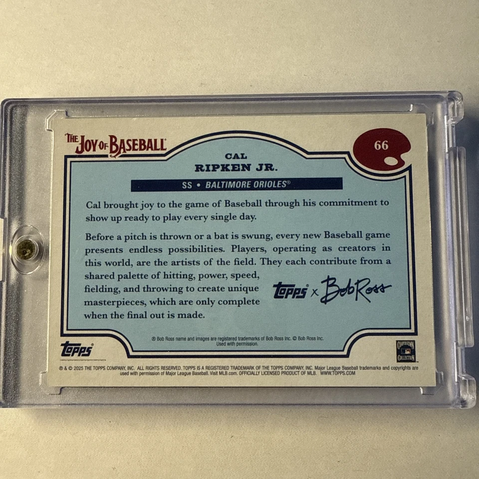 2025 Topps x Bob Ross: The Joy of Baseball Cal Ripken Jr 油漆绿色/75 — 第 3/3 张图片