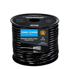 10 Gauge Primary Boat Cable - 20 ft Marine Grade Wire Tinned Oxygen-Free Copp...