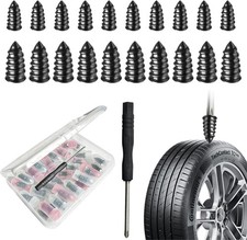 60 PCS Tire Plugs Screw Type,Tire Repair Screws Plug Kit with 2 Sizes and Screwd