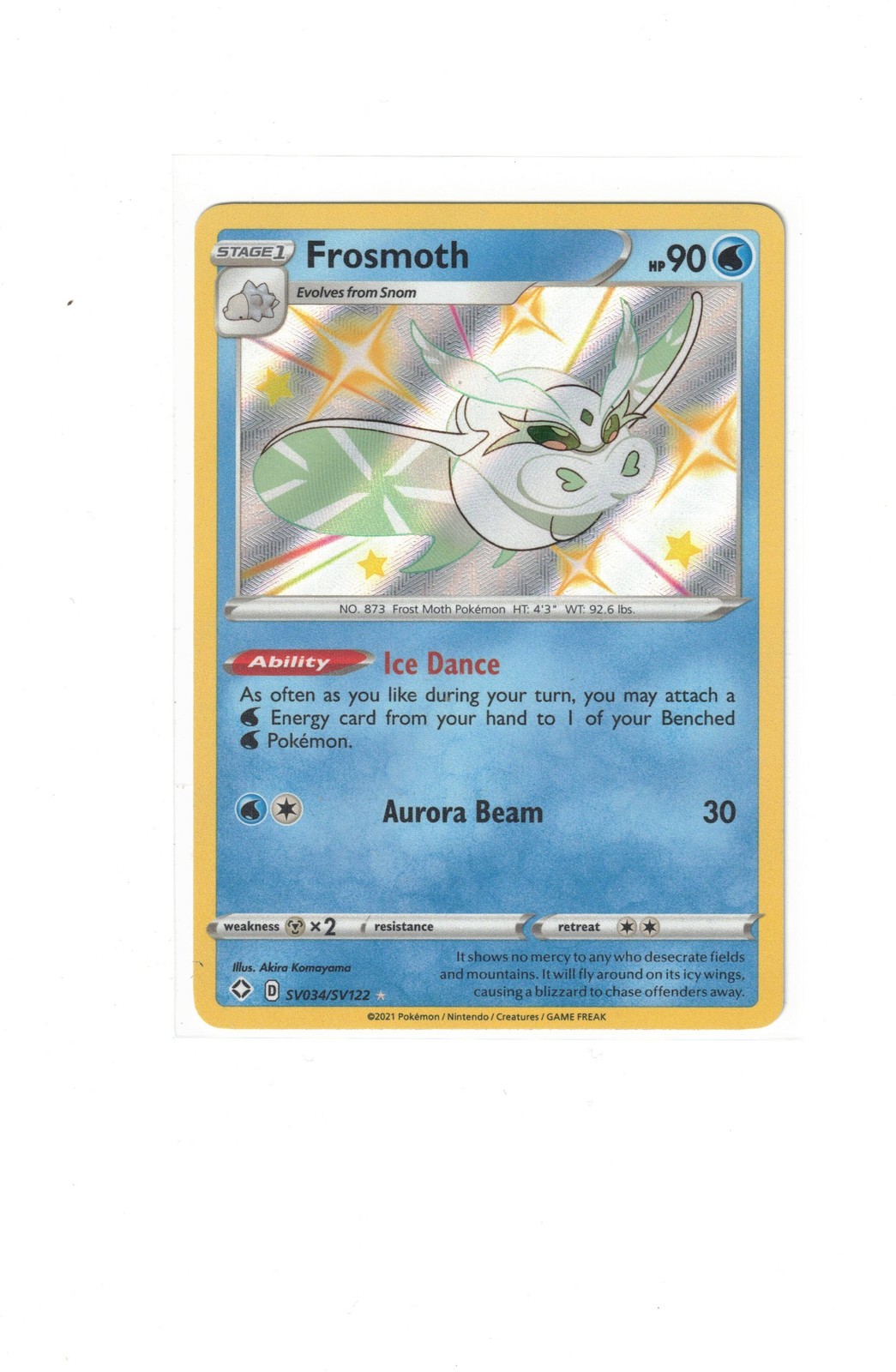 Frosmoth Shiny Holo Rare Shining Fates: Shiny Vault SV034/SV122 NM