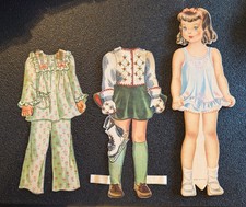 Vintage 1941 Whitman Paper Doll Lois Hilda Miloche w/ 2 Outfits WWII Era