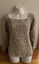 Crochet Granny Square Handmade Boho Sweater Size Small