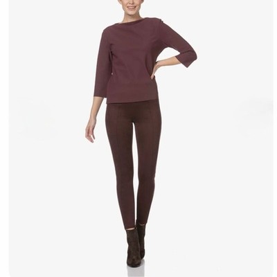 SPANX Faux Suede Leggings in Dark Terracotta Size XL