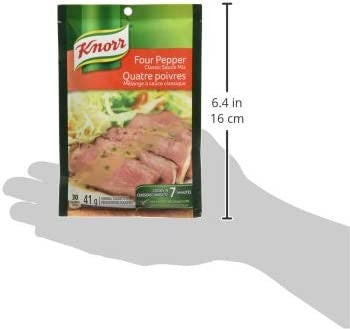 Mezcla de salsa clásica Knorr Four Pepper, 41 g/1,4 oz., (3 paquetes) {importada de Canadá} - Imagen 5 de 5