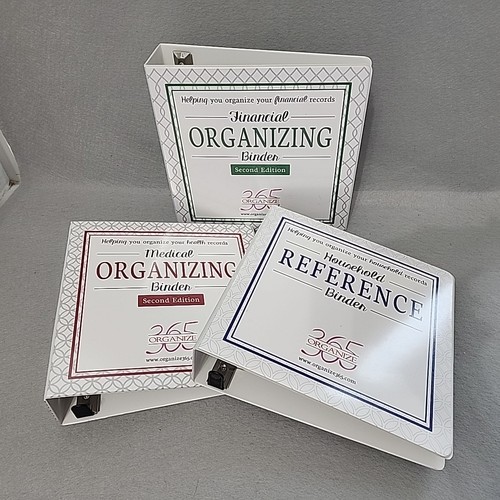 Set of 3 Organize 365 2in Storage Binders Financial Medical Household Documents