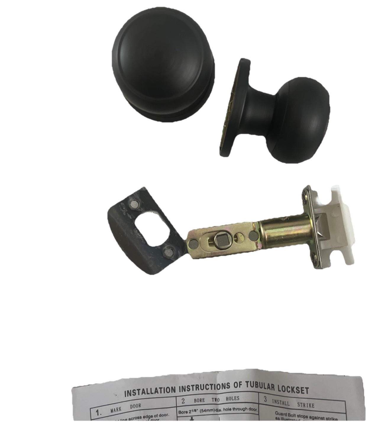 Hall & Closet Tubular Passage Lockset. Brushed Dark Metal