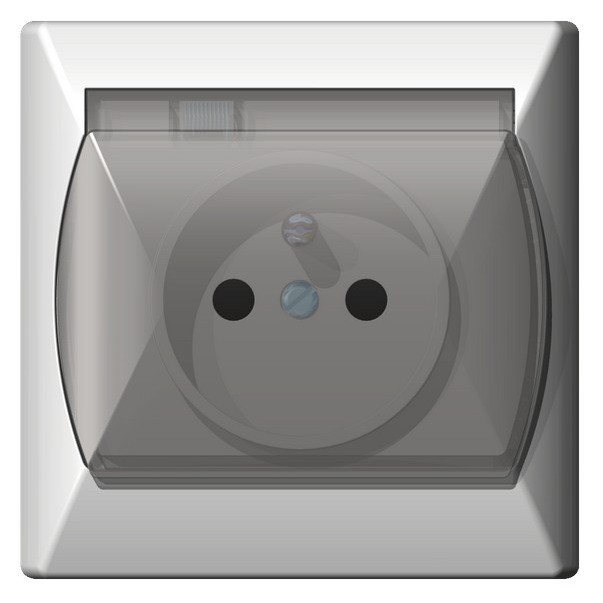 WHITE SOCKET 1X Z/U WITH FLAP WHITE IP44 ACCENT GPH-1AZ/00/W