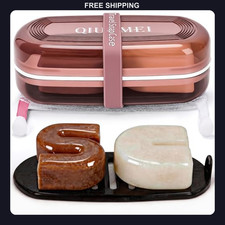 Large Travel Soap Case, Leakproof Shampoo Bar Holder with Drain Tray  Strap
