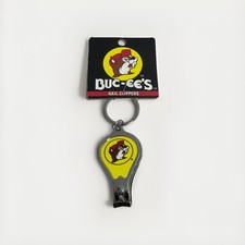 Buc-ee  s Nail Clippers Keychain Bottle Opener Key Ring Beaver Logo Metal Silver