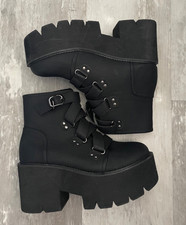 Women's Platform Boots Punk Block Heel Boots Gothic Combat Boots Cool Ankle Boot