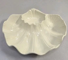 Seafood Stoneware Serving Dish Micro Oven Proof 10.5” X 12” Clamshell~Japan