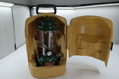 #ad #ad Vtg 1975 Coleman Model 220J Camping Lantern with a 1983 Yellow Hard Carry Case $99.99