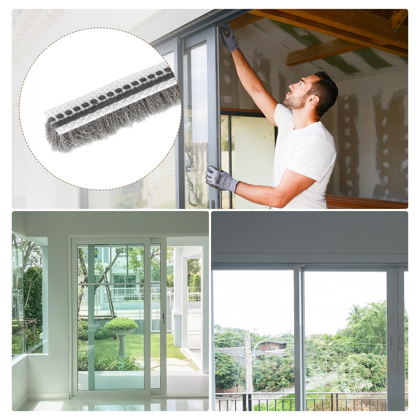 Brush Seal Weather Stripping (1/4"x1/4"x49.2ft), Card Slot Door Brush Strip