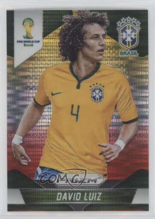 2014 Panini Prizm World Cup Yellow & Red Pulsar Prizm David Luiz #106 0m1