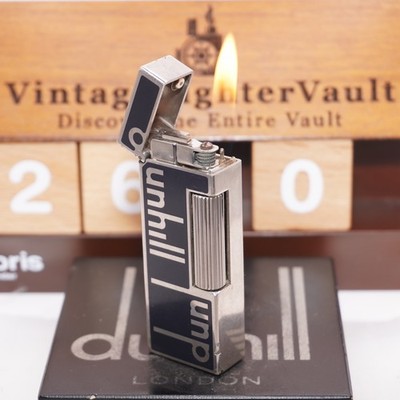 Dunhill Rollagas lighter BLACK Enamel Signature _Ultrasonically Cleaned_Working