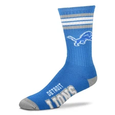 NFL 4 Stripe Deuce Crew Sock, Detroit Lions, Large