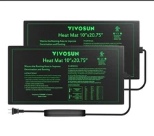 VIVOSUN 2 Pack Waterproof Seedling Heat Mat 10" x 20.75" UL & MET-Certified,20W
