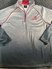 Colosseum Men's Alabama Crimson Tide Heathered Gray Quarter-Zip Pullover Jacket