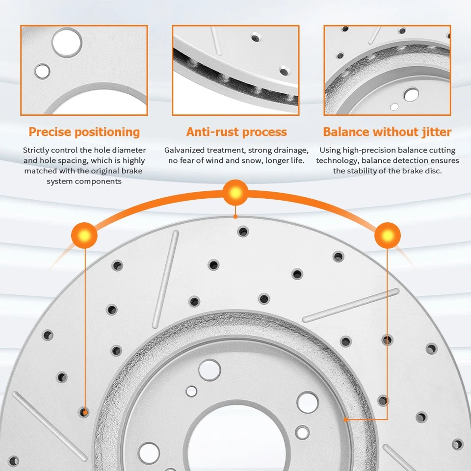 Rotor de freno delantero perforado tracción trasera para Ford F-150 Ford Lobo Lincoln Mark LT 2004-2008 Foto 4 de 4