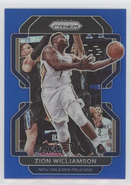 2021-22 Panini Prizm Blue Prizm 51/199 Zion Williamson #108 v9t