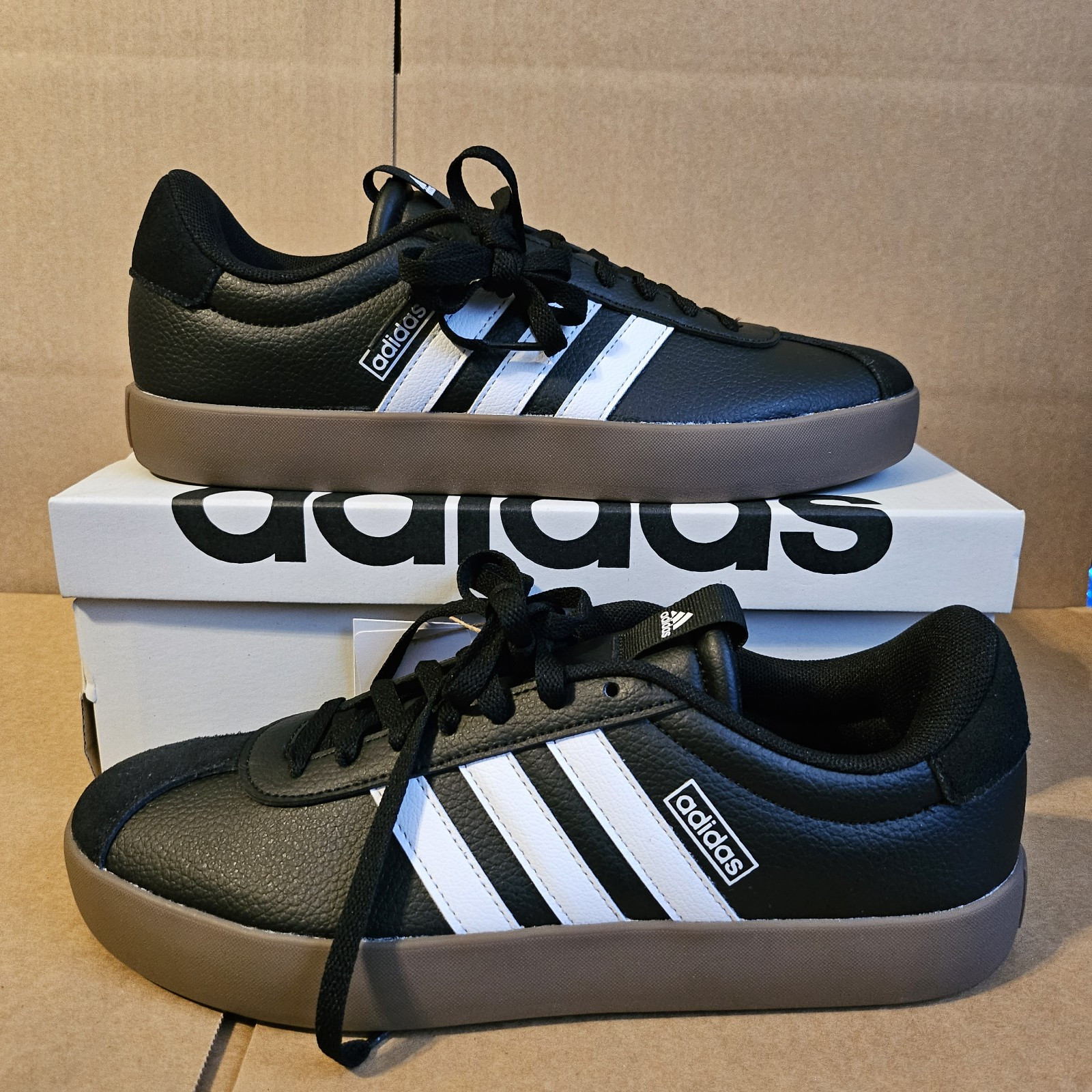 SAOLA Adidas VL Court 3.0 taglia 10 nero bianco gomma ID6286