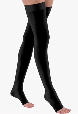 Jobst Unisex Relief Medical Compression Socks Thigh Length 15-20 mmHG (Black, L)