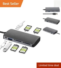 Multiple SD Card Reader 4 Slot USB 3.0 SD 5Gbps Support SDXC Up to 2TB SDHC S...