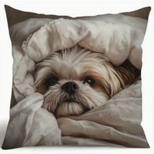 Cute Pet Shih Tzu Dog Pillow Cover Cushion Case fo Dog Lover Pillow NOT Included