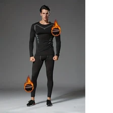 2pc Luxury Long Johns Thermal Set - Windproof & Moisture-Wicking Comfort XL T009