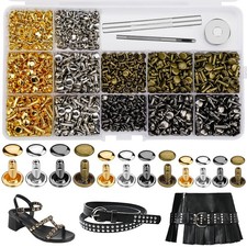 540pcs Leather Rivets Double Cap Metal Kit 3 Sizes Tools DIY Craft Bags Jackets