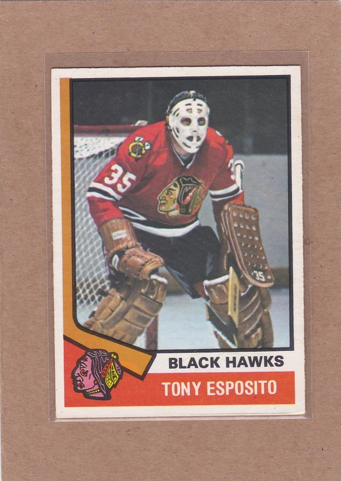 1974-75 O PEE CHEE HOCKEY TONY ESPOSITO #170 BLACK HAWKS EX+ *A38042