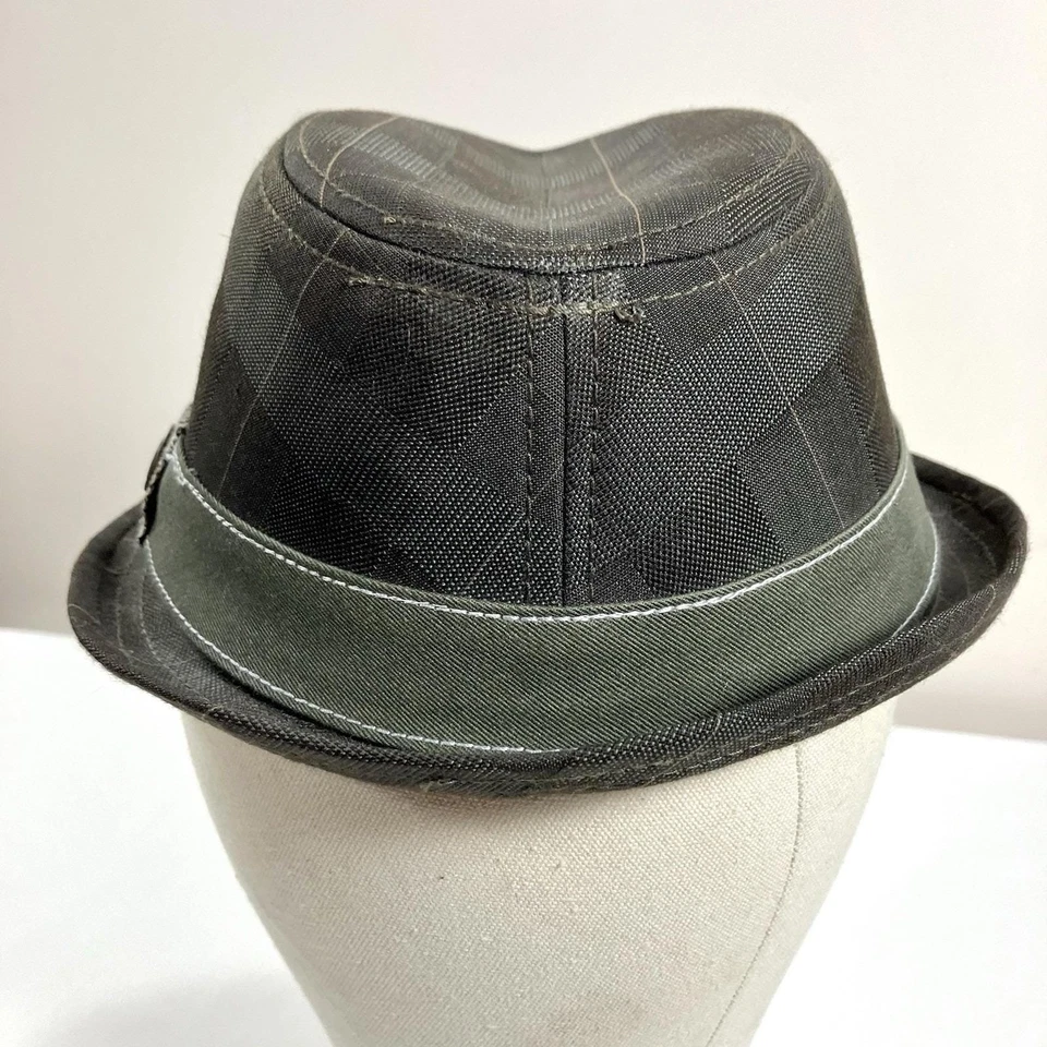 Goorin Bros 男式格子 Fedora 帽子带绿色丝带和别针小号 — 第 2/4 张图片