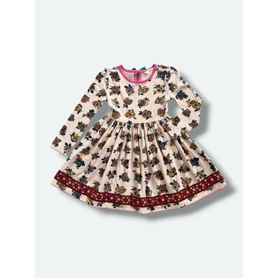 Matilda Jane Enchanted Afternoon Dress Girls 4 Oatmeal Rose Floral Twirl Boho - Image 1 of 4