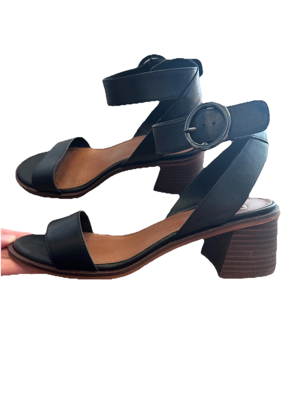 APL Gianni Bini Block Party sandali in pelle cinturino alla caviglia nero donna misura 8 5