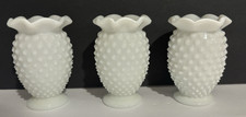 Vintage Fenton Hobnail base small ruffled vase