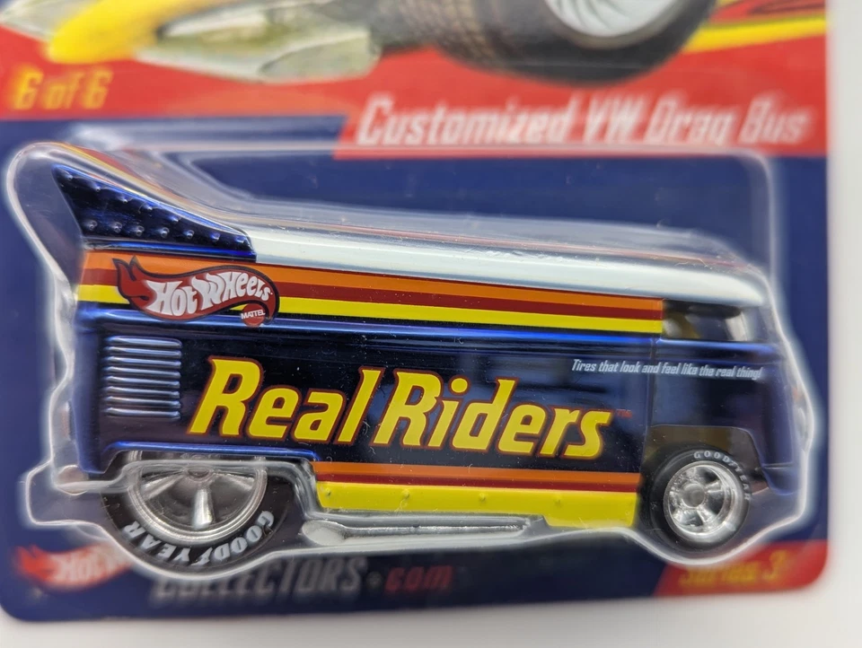 Autobús de arrastre VW Hot Wheels 🔥 Real Riders serie 3 E2 #7162/10500 cardado RR Foto 2 de 4
