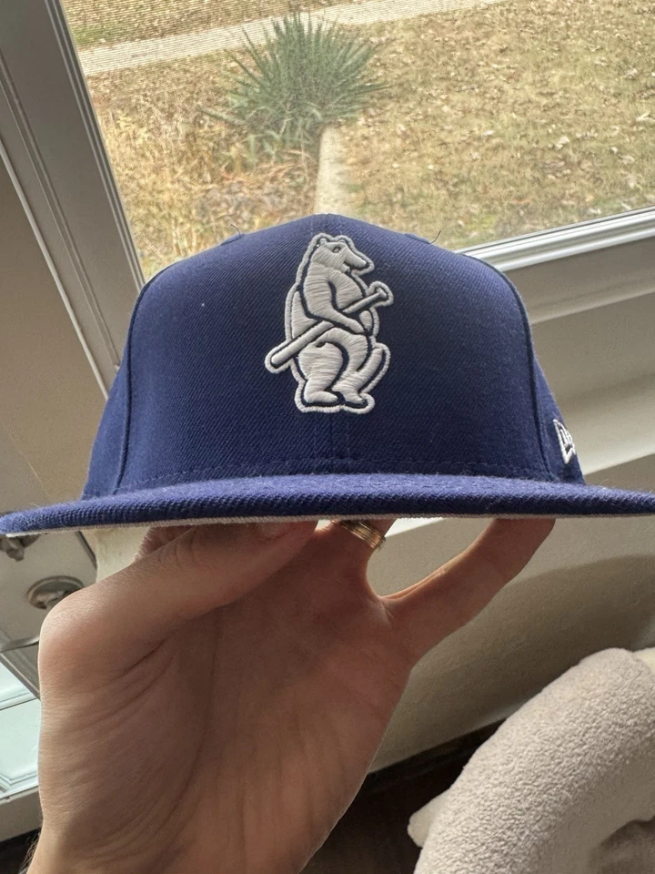 Sombrero ajustado New Era de lana azul marino de los Chicago Cubs 59fifty talla 7 3/8 Foto 2 de 4