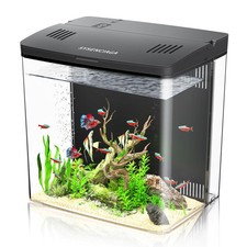 Desktop Fish Tank, 1.2 Gallon Self-Cleaning Smart Aquarium with Filter 5-Co...