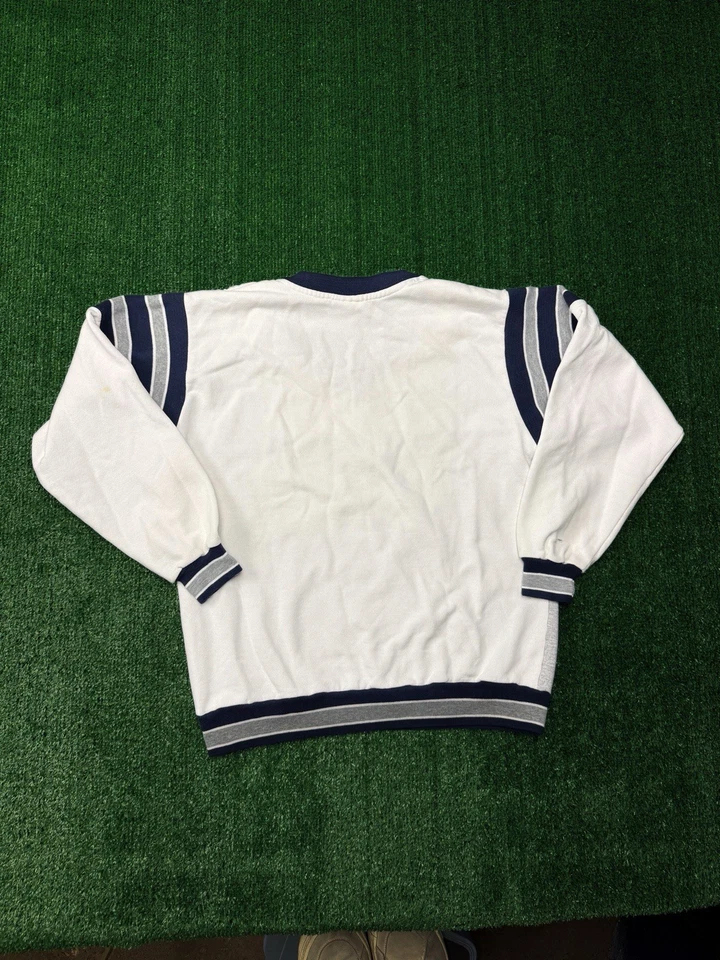 Vintage Cleveland Indians V-neck Pullover Gray and White Sweater Medium - Image 2 of 4