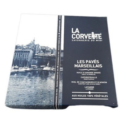 La Corvette Les Pavés Marseillais   Set mit 4 Seifen, 100 g, Duft der Provence