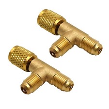 2PCS Quick Coupler Access Tee 1/4'' Brass Valves Core Adapter Swivel Connector