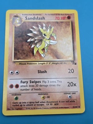 Pokémon TCG Sandslash Fossil 41/62 Regular Wizards Base Set Regular LP