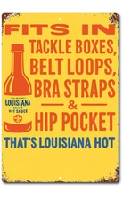 Louisiana Hot Sauce Metal Tin Sign 8x12 Retro Kitchen Bar Man Cave Wall Decor