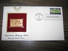 2001 Legendary Playing Fields Fenway Park Boston Golden Cover Stamp Replica