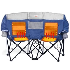 SUNNYFEEL Heated Double Camping Chair, Outdoor Portable Loveseat Chair, Heavy...