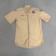 Boy Scouts of America Uniform Shirt Mens Size Medium Beige Short Sleeve 