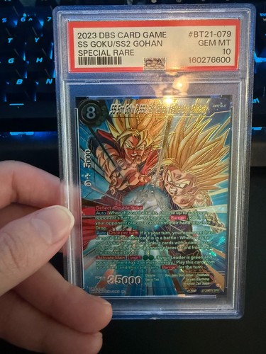 2023 DRAGON BALL SUPER CARD GAME #BT21-079 SS GOKU/SS2 GOHAN SPECIAL RARE PSA 10
