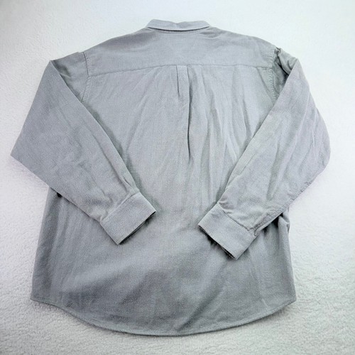 J Peterman Shirt Mens Extra Large Gray Herringbone Flannel Button Down Portugal - Picture 9 of 10