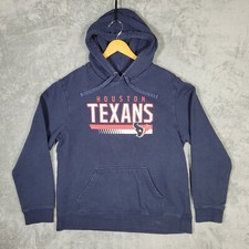 Houston Texans Hooded Sweatshirt Mens Large Blue Hoodie Pullover NFL Spellout
